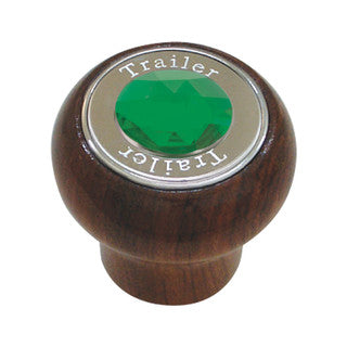 Large Rosewood Knob w/ SS Tractor/Trailer Plate & Color Jewel