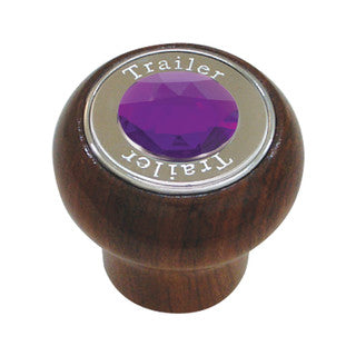 Large Rosewood Knob w/ SS Tractor/Trailer Plate & Color Jewel