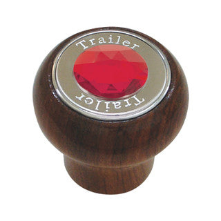 Large Rosewood Knob w/ SS Tractor/Trailer Plate & Color Jewel