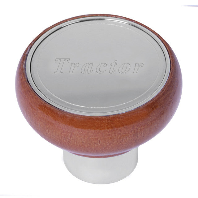 PERILLA DE CONTROL DE LA VÁLVULA DE AIRE DE MADERA CON ESCRITURA DEL TRACTOR DE ACERO INOXIDABLE