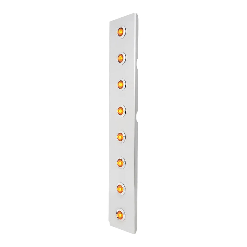 97446 SS FRONT BREATHER PANEL W/1" MINI AMBER/CLEAR/BEZEL LIGHT Light Gray