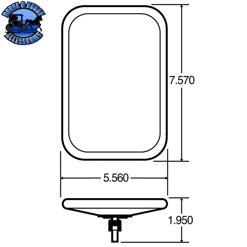 97653 LIGHT TRUCK MIRROR HEAD, SS