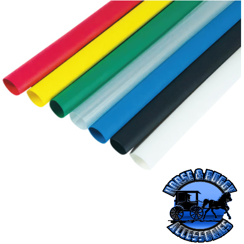 3/16" I.D. Black Heat Shrink Tubing, (7) 4" Pcs. Dark Salmon