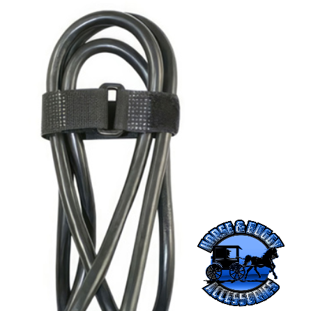 Dark Slate Gray 8" Hook & Loop Velcro Strip-Tie Fasteners with Buckle, 8 Pcs. (Choose Color) Black