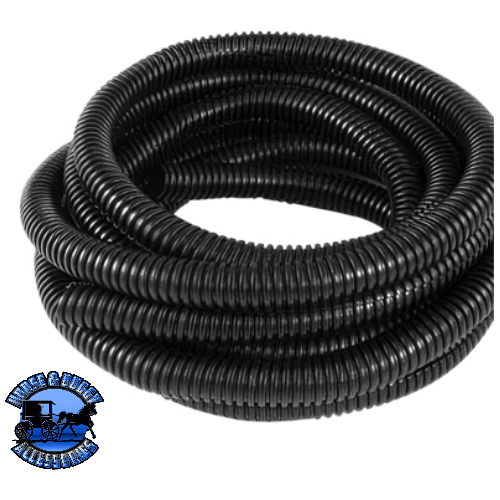 UP-98030 1/2" I.D. Black Flex-Guard Convoluted Split Seam Tubing, 7 Ft. Black