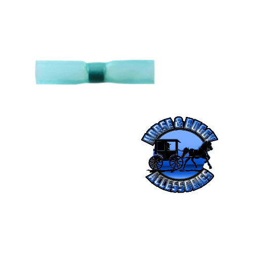 UP-98163 16-14 AWG SS Heat Shrink Butt Connector - Blue, 5 Pcs. Black