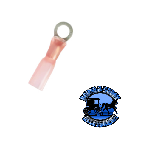 Pink UP-98150 22-18 AWG #6 Stud CS Heat Shrink Ring Terminal - Red, 5 Pcs.
