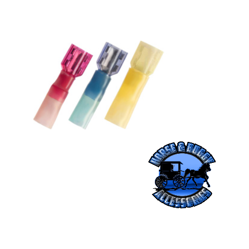 Midnight Blue UP-98174 16-14 AWG .250 Tab CS Fully Insulated Heat Shrink FM Disconnect - Blue, 10 Pcs.