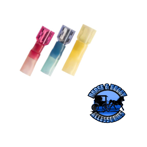 UP-98175 16-14 AWG .250 Tab CS Fully Insulated Heat Shrink M Disconnect - Blue, 10 Pcs. Midnight Blue