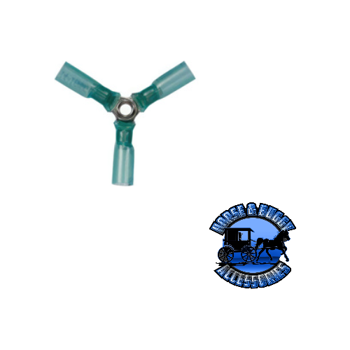 UP-98181 16-14 AWG 3-Way (Y) CS Heat Shrink Connector - Blue, 5 Pcs. Steel Blue