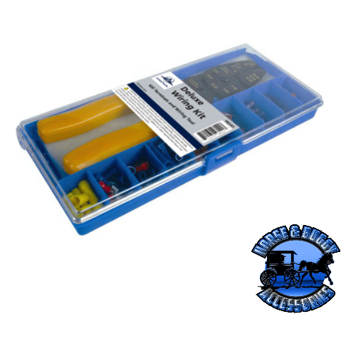 UP-98241 Deluxe Wiring Kit w/ 100 Vinyl Terminals & 1 Stripper/Crimper Tool, 101 Pcs. Steel Blue