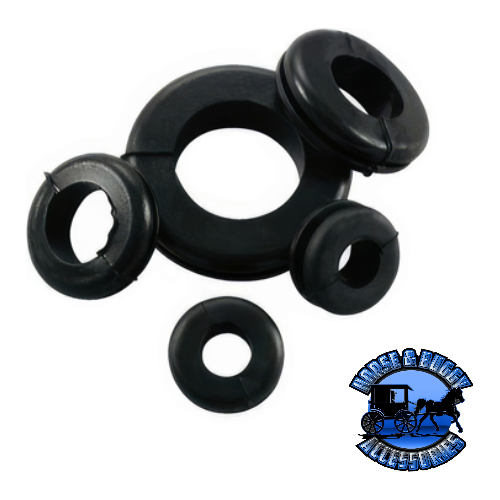 Black UP-98248 1/4",5/16",3/8" Mounting Holes Black Vinyl Grommets, 13 Pcs.