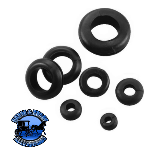 UP-98251 1/4",5/16",3/8",7/16",1/2",5/8",21/32",7/8" Mounting Holes Black Vinyl Grommets, 15 Pcs. Dark Slate Gray