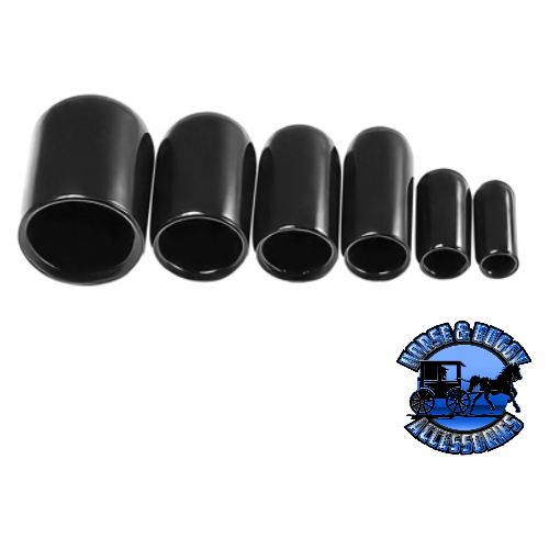 UP-98252 1/8" thru 1/2" Assorted Black Vinyl Vaccum Caps, 30 Pcs. Black