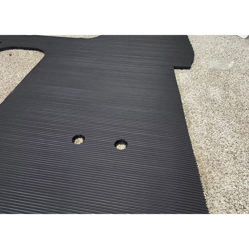 Ribbed Rubber Floor W/ Large OEM Shifter Hole For Peterbilt 389 2006-2023 #STFPET389RRWSN