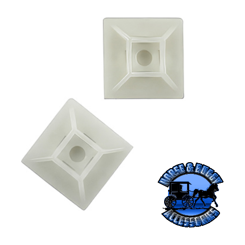 UP-98259 1" Natural Nylon Adhesive Wire Tie Mount 50 Lbs Ties, 10 Pcs. Gray