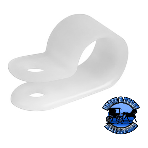 UP-98273 5/16" I.D. Natural Nylon Cable Clamps, 25 Pcs. Light Gray