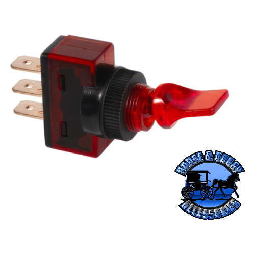 UP-98287 Red Illum Duckbill 20 Amp 12V S.P.S.T. On/Off 1 Pc. Light Coral