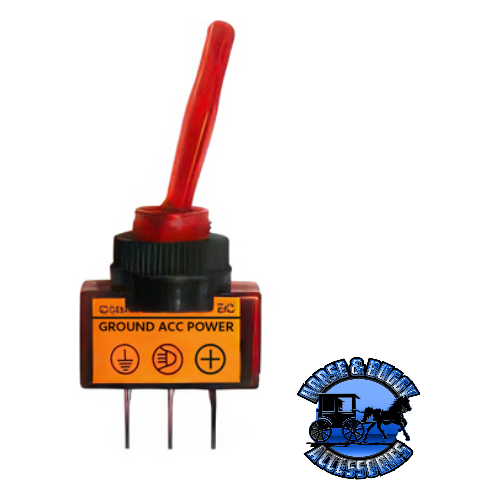 UP-98291 Red Illum Toggle 20 Amp 12V S.P.S.T. On/Off 1 Pc. Coral