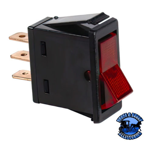 UP-98293 Red Illum Rocker 20 Amp 12V S.P.S.T. On/Off 1 Pc. Dark Slate Gray