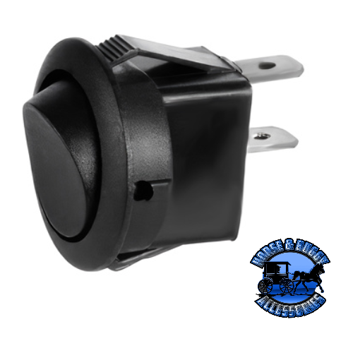 UP-98298 Black Non-Illum Round Rocker 10 Amp 12V On/Off 1/2" Dia. 1 Pc. Dark Slate Gray