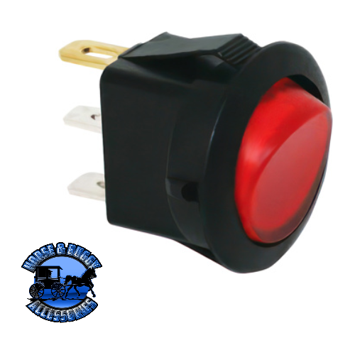 Pale Violet Red UP-98299 Red Illum Round Rocker 10 Amp 12V On/Off 1/2" Dia. 1 Pc.