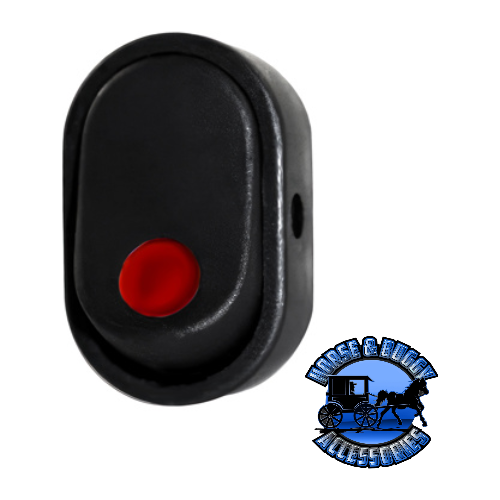 UP-98303 Red Illum Oval Rocker 16 Amp 12V On/Off 1/2" Dia. 1 Pc. Black