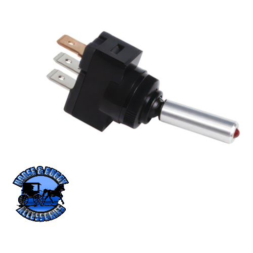 UP-98311 Red LED Toggle 15 Amp 12V S.P.S.T. On/Off 1 Pc. Light Gray