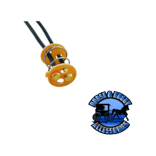 UP-98323 2-Wire Universal Double Contact Light Socket Base w/ Fiber Washers & Tension Spring, 2 Pcs. Dark Khaki