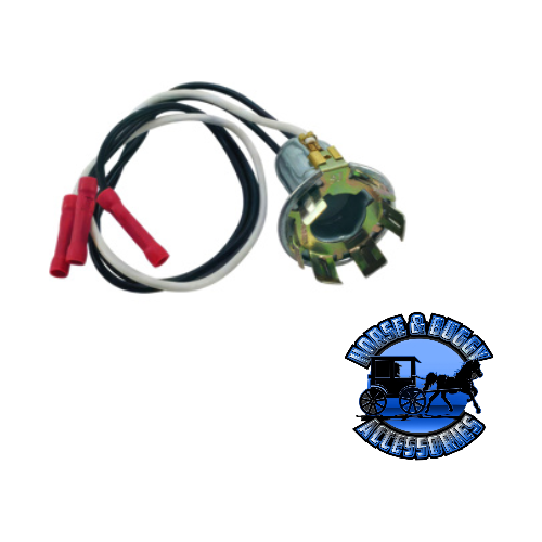 UP-98338 3-Wire Universal Double Contact Park, S/T/T 'Prong-Type' Light Socket w/ Butt Terminated Wires 1 Pc Dark Slate Gray