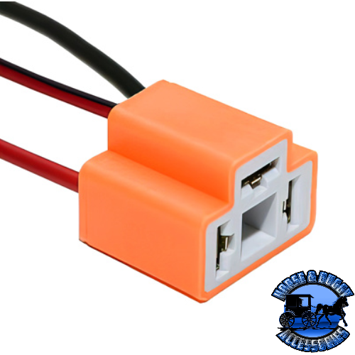 UP-98351 3-Wire Universal 9003 & H4 High Temp (300 C) Halogen Sealed Beam Headlight Connector, 1 Pc. Coral