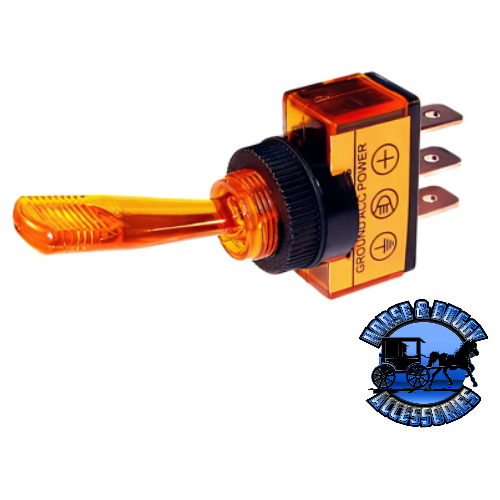 UP-98352 Amber Illum Toggle 20 Amp 12V S.P.S.T. On/Off 1 Pc. Dark Slate Gray