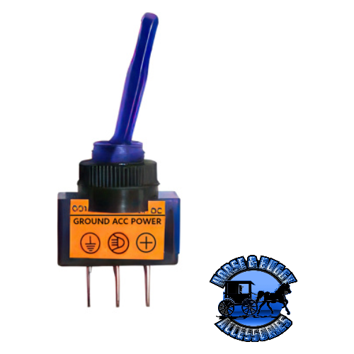 UP-98354 Blue Illum Toggle 20 Amp 12V S.P.S.T. On/Off 1 Pc. Sandy Brown