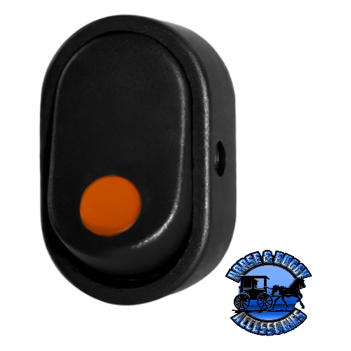UP-98364 Amber Illum Oval Rocker 16 Amp 12V On/Off 1/2" Dia. 1 Pc. Black