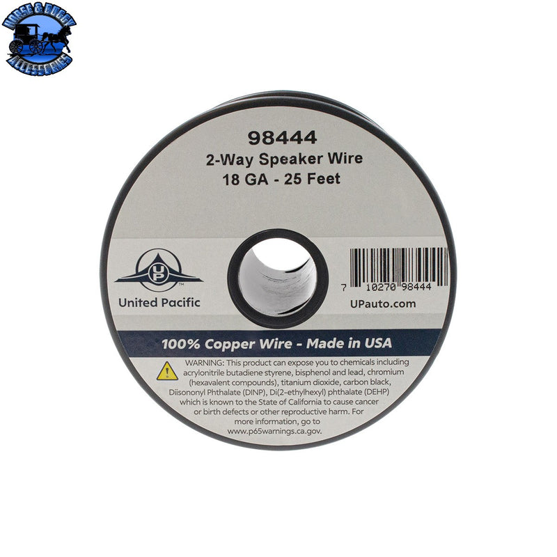 UP-98444 Speaker Wire Bonded - 18 AWG 2-Way, PVC Insulated Copper Wire 25 Ft.