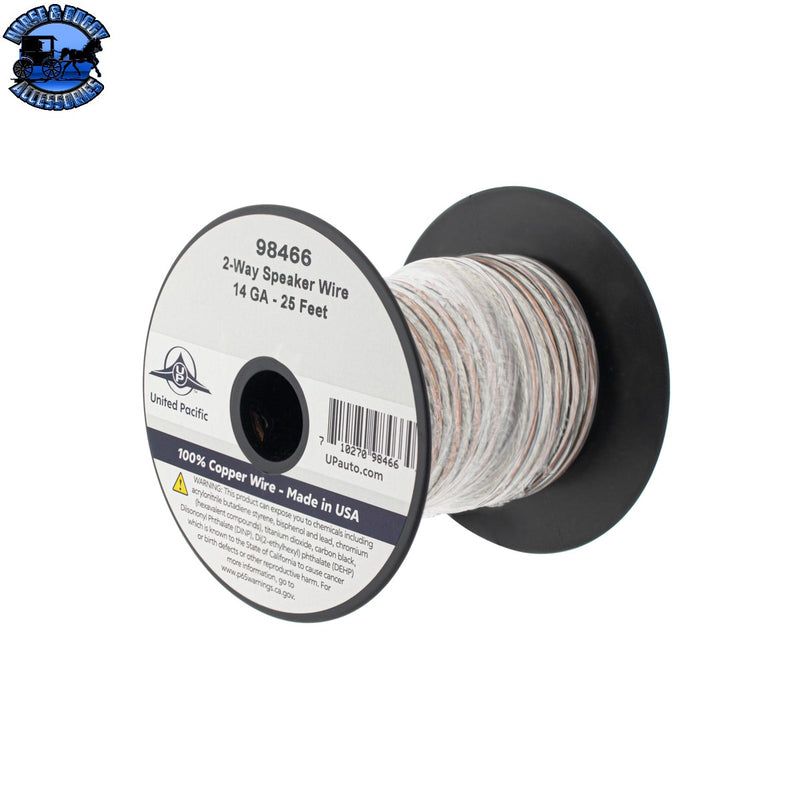 UP-98466 14 AWG 2-Way Clear Speaker Wire Bonded 25 Ft