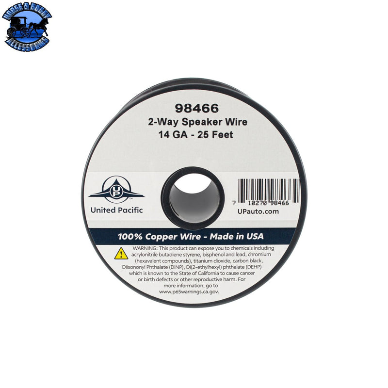 UP-98466 14 AWG 2-Way Clear Speaker Wire Bonded 25 Ft