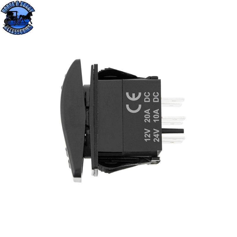 UP-98495 Black DPDT Mom. On/Off/On Rocker Switch (Carling S) 1 Pc