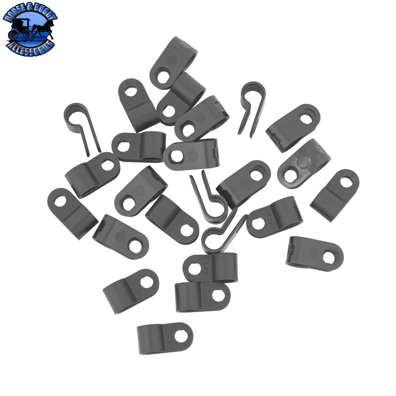 UP-98509 1/4" Black Nylon Cable Clamp (25-Pack)