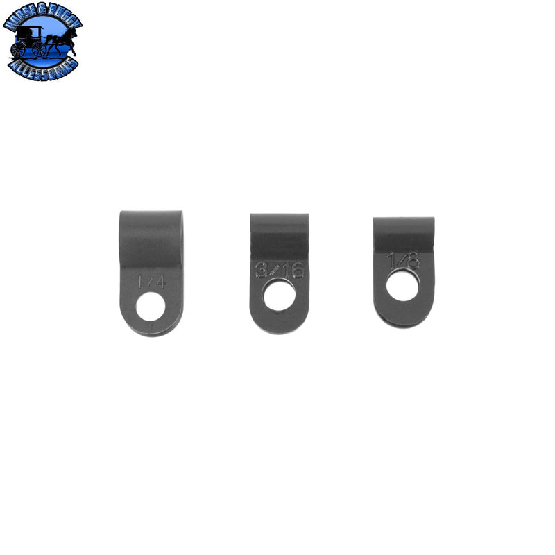 UP-98512 1/8, 3/16, 1/4 Nylon Clamp Assortment Black (18-Pack)
