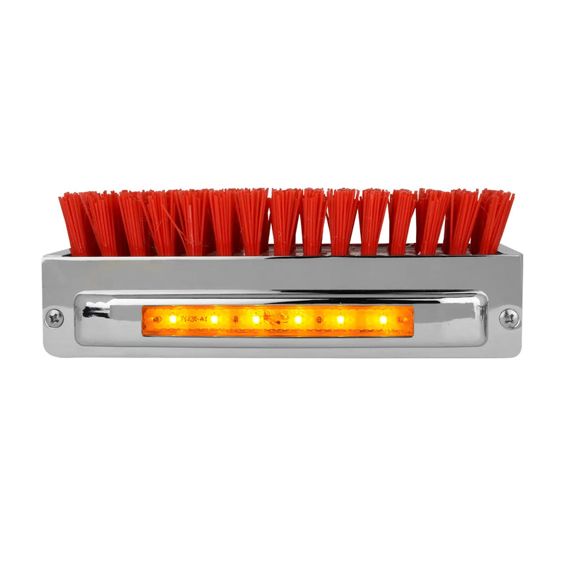 CHROME ALUM. BOOT CADDIE W/ RED BRUSH & AMBER/AMB 6 LED LIGHT Dark Gray