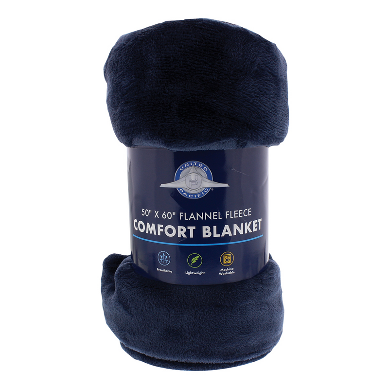 50" X 60" Flannel Fleece Comfort Blanket - Navy Blue