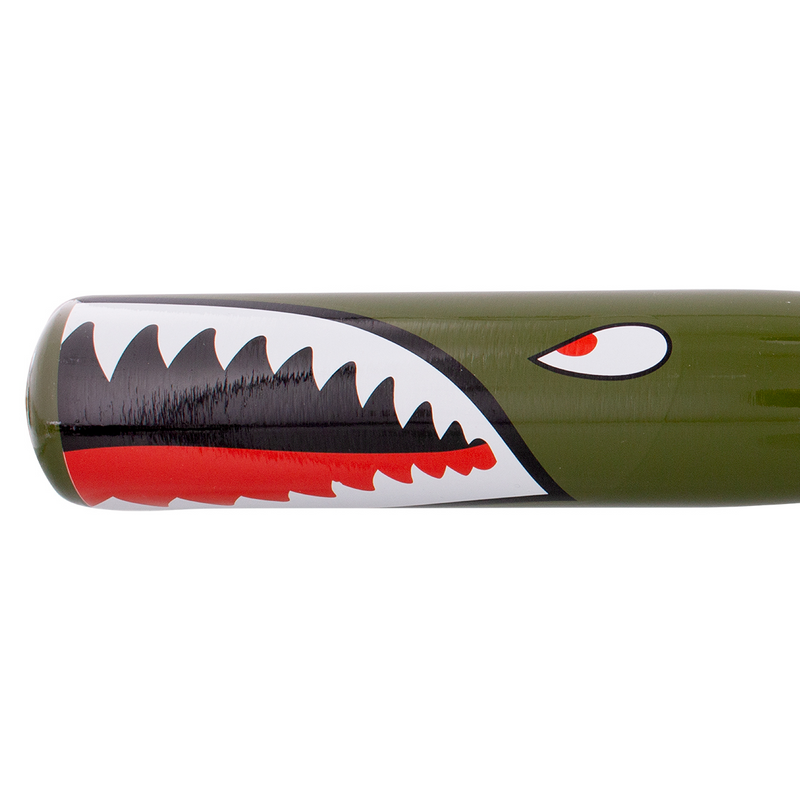 UP-99136 17" Aluminum Tire Checker Bat With P-40 Warhawk Shark Mouth Graphic