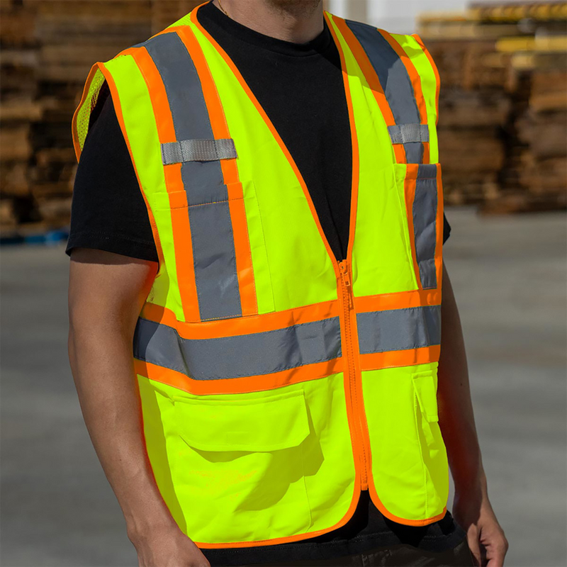 RigGear High Visibility Reflective Yellow Safety Vest-Medium