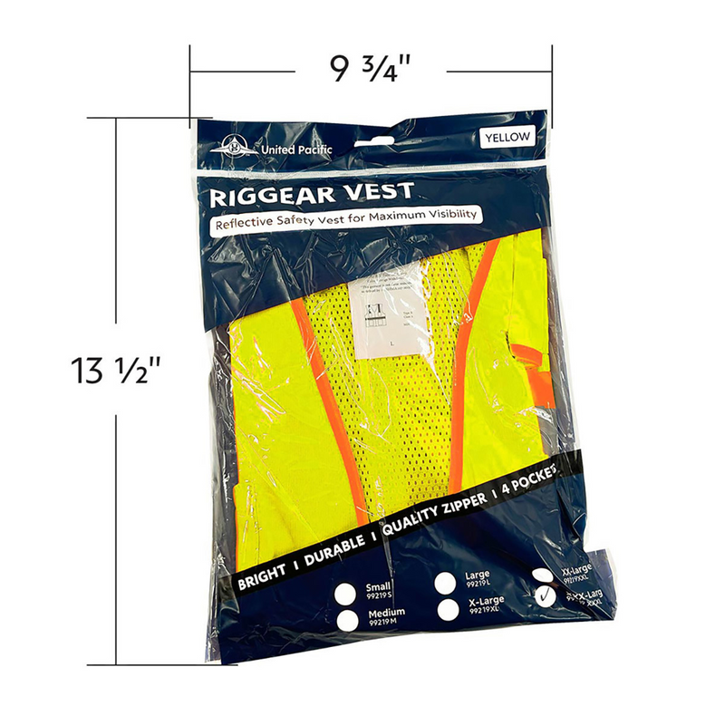 RigGear High Visibility Reflective Yellow Safety Vest-XX Large