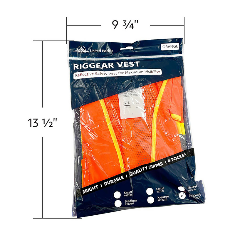 RigGear High Visibility Reflective Orange Safety Vest-Medium