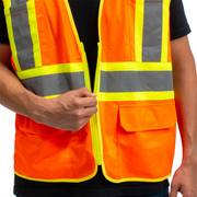 RigGear High Visibility Reflective Orange Safety Vest-Medium