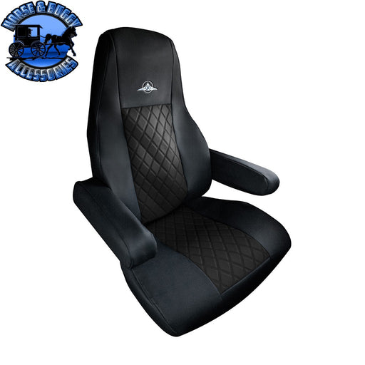 RIGGEAR NAPA FAUX LEATHER SEAT COVER SET FOR 2008-2025 FREIGHTLINER CASCADIA seat cover Black,Blue,Grey,Red Black