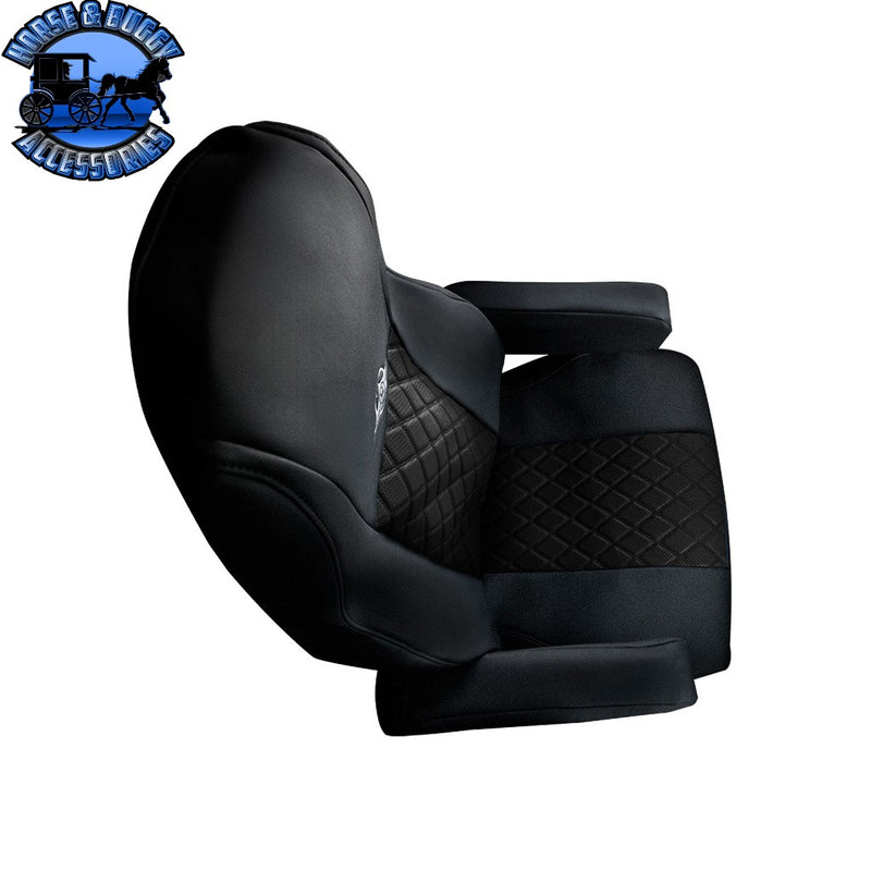 RIGGEAR NAPA FAUX LEATHER SEAT COVER SET FOR 2008-2025 FREIGHTLINER CASCADIA seat cover Black,Blue,Grey,Red Black