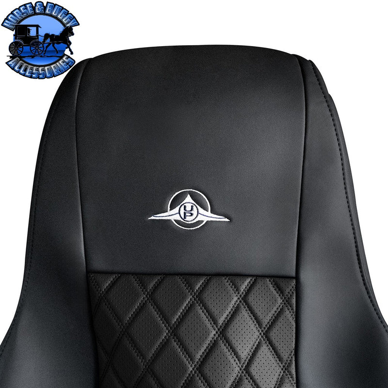 RIGGEAR NAPA FAUX LEATHER SEAT COVER SET FOR 2008-2025 FREIGHTLINER CASCADIA seat cover Black,Blue,Grey,Red Dark Slate Gray